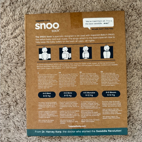 2 pack - 100% Organic SNOO Sleep Sack - Picture 5 of 7